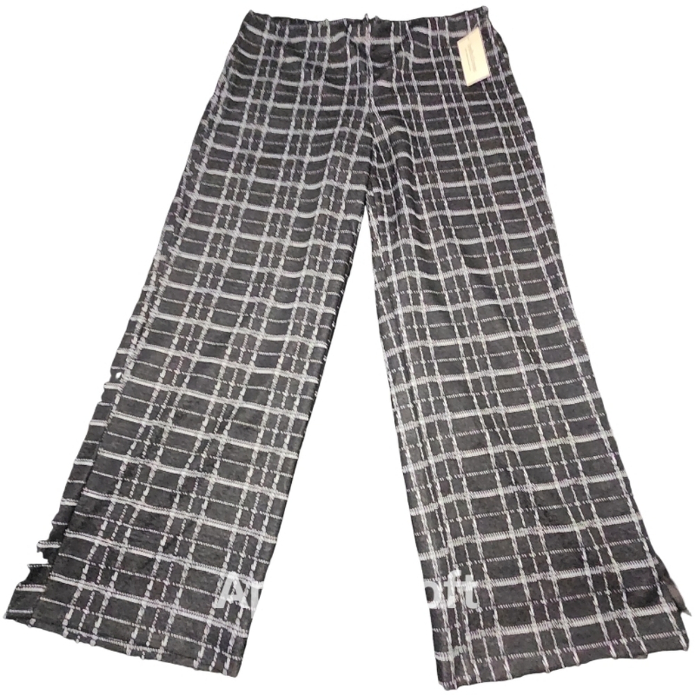 John Paul Richard Chic Black and White Pull-on Plaid Pants
